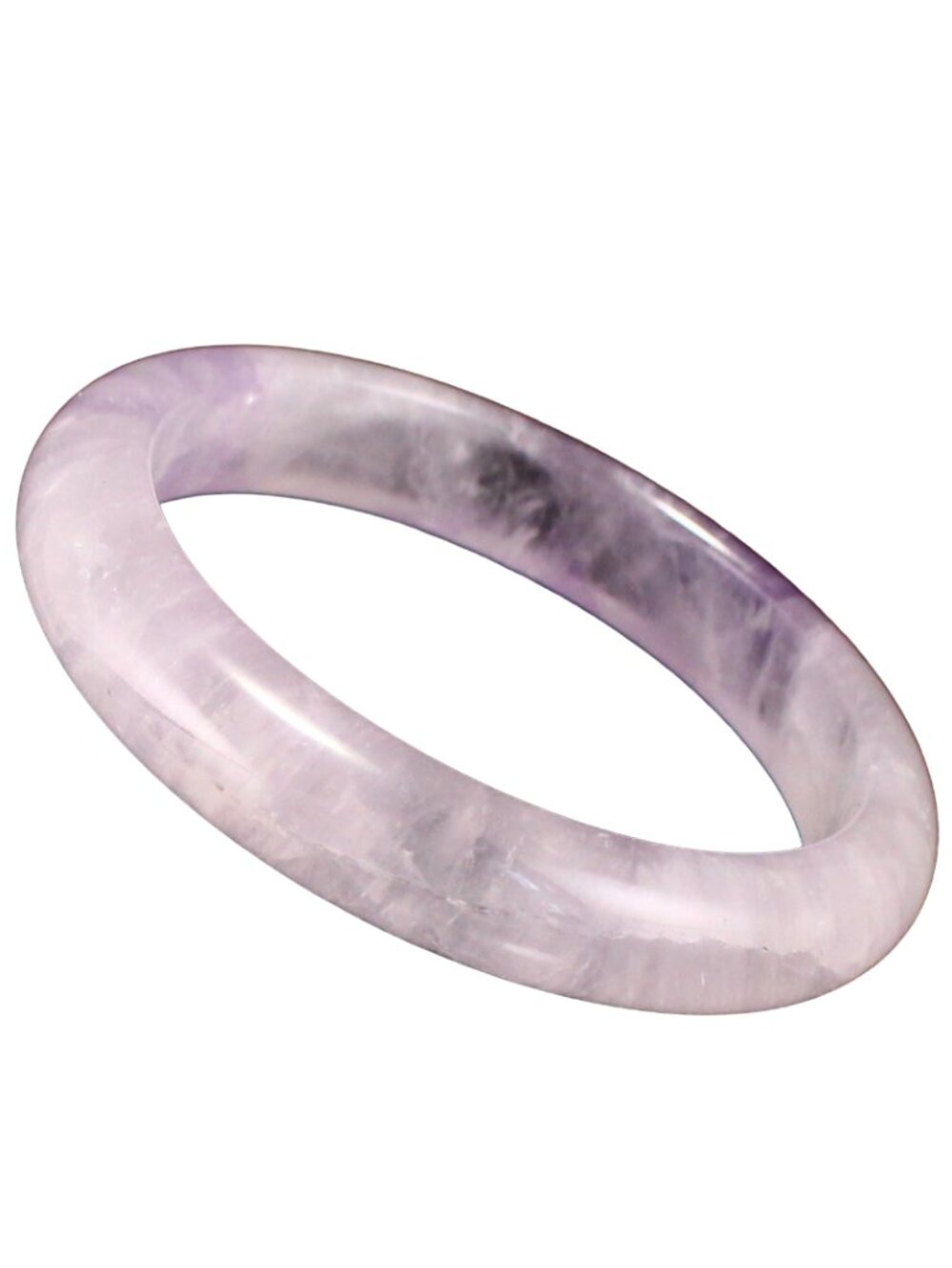 Natural Amethyst Bangle Bracelet 49.09g 60mm ID Lavender Purple Gemstone Certifi
